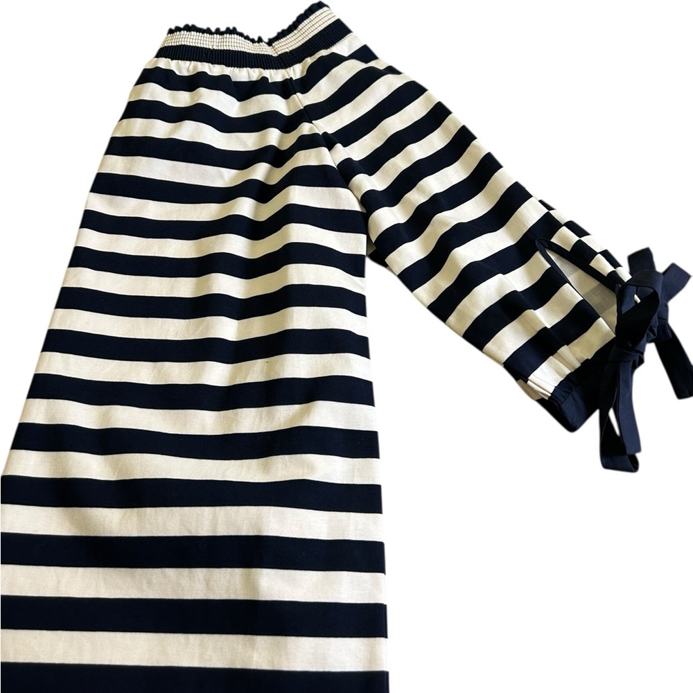 J. CREW NWT Off-the-Shoulder Nautical Stripe Dress Sz Small Blue White Coastal - Picture 7 of 12